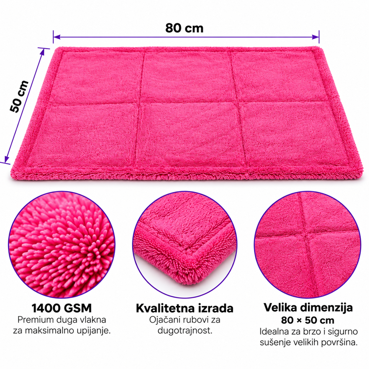 DTS TOOLS WaterLock Towel 1400 GSM 50x80 Ručnik za sušenje od mikrovlakana