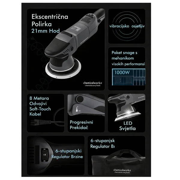 chemicalworkz ekscentrična polirka DA21 Pro – 21 mm